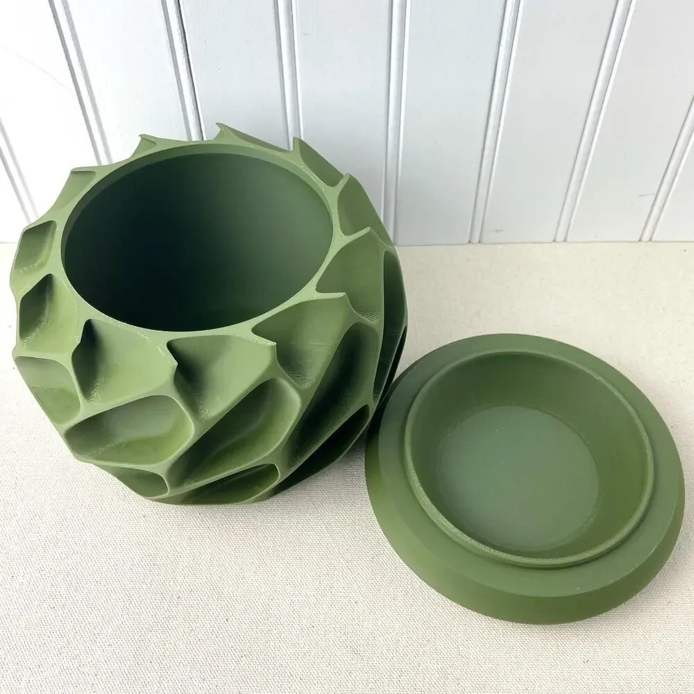 Modern Geometric  Indoor Planter Pot, Exo Planter Pot, Organic Carved Design